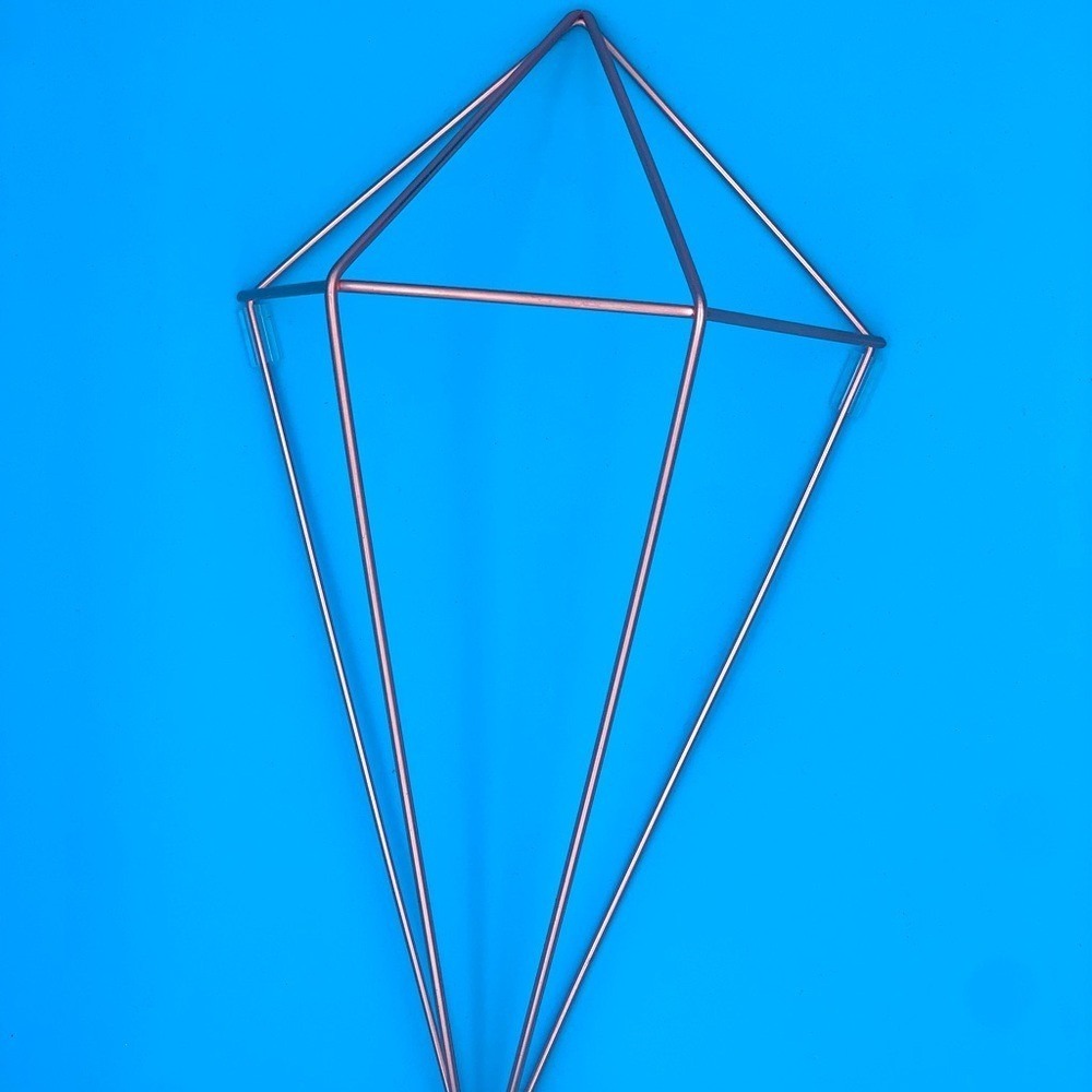 Set of 6 Geometric Terrarium Copper Metal Wire Crystal Shape Centerpiece Decor
